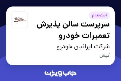  استخدام سرپرست سالن پذیرش تعمیرات خودرو - آقا در شرکت ایرانیان خودرو