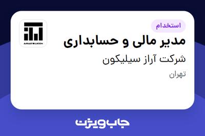  استخدام مدیر مالی و حسابداری در شرکت آراز سیلیکون