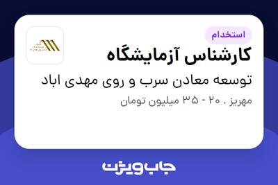  استخدام کارشناس آزمایشگاه در توسعه معادن سرب و روی مهدی اباد