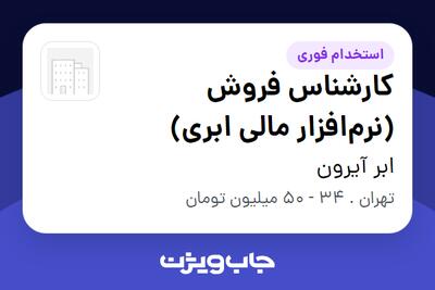  استخدام کارشناس فروش (نرم‌افزار مالی ابری) در ابر آیرون