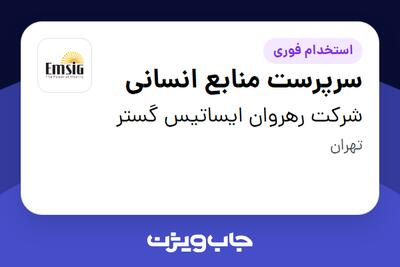  استخدام سرپرست منابع انسانی در شرکت رهروان ایساتیس گستر