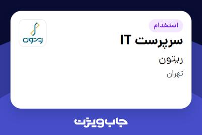  استخدام سرپرست IT در ریتون