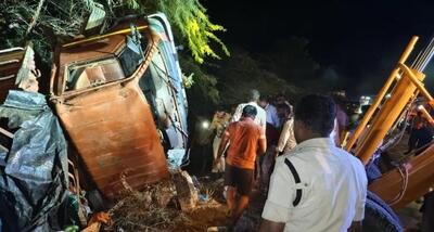 ۳ کشته و ۱۲ زخمی در تصادف اتوبوس در غرب هند