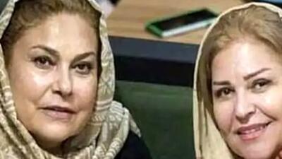  عکس/عکس یادگاری «مهرانه مهین ترابی» و «ایرج قادری» در پشت صحنه یک فیلم