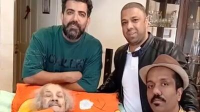  فیلم/نگاهی به چیدمان منزل دلباز و ایرانی سعید پیردوست زمانی که هنرمندان ایرانی به عیادتشان رفتند/ بوفه پر از بلور و کریستال، آشپزخانه مجهز، تخت مخصوص بیمارستان