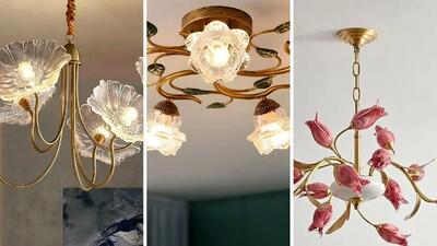  جدیدترین مدل های لوستر سقفی طرح گل برای دکوراسیون مدرن و شیک