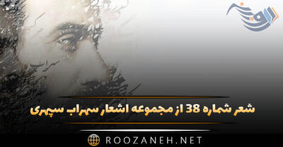 شعر شماره ۳۸ از مجموعه اشعار سهراب سپهری؛ ابری نیست بادی نیست می نشینم لب حوض ...