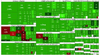 تالار شیشه‌ای یکپارچه سبز شد