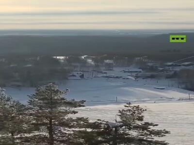 لحظه سقوط بالگرد در روسیه؛ ۲ نفر کشته شدند
