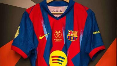 رونمایی بارسلونا از پیراهن جدید در سوپرجام اسپانیا (+عکس)