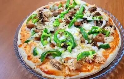  طرز تهیه پیتزا مرغ و قارچ خوشمزه و آسان / آموزش پیتزا سه سوته