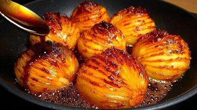  طرز تهیه پیاز کارامل شده با عدس و سس تند