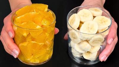 دسر با موز و پرتقال! خوشمزه ترین دسر خانگی در ۵ دقیقه! بدون نیاز به فر!