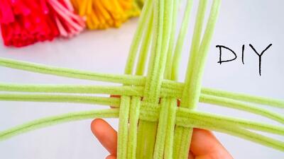 آموزش ساخت یک سبد زیبا و بامزه با تمیزکننده لوله !