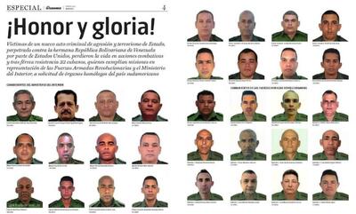 ۳۲ محافظ کوبایی مادرو که همگی کشته شدند