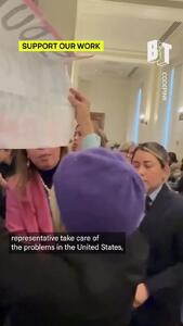  قطع سخنرانی نماینده آمریکا , اعتراض به حمله علیه ونزوئلا + فیلم