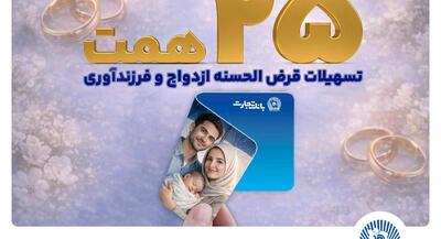 تسهیلات ازدواج و فرزندآوری بانک تجارت بالغ بر 25 همت شد | جهان نیوز