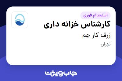  استخدام کارشناس خزانه داری در ژرف کار جم