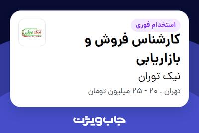  استخدام کارشناس فروش و بازاریابی - خانم در نیک توران