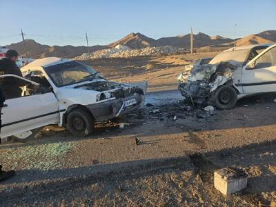  برخورد مرگبار پژو و پراید در محور بهاباد