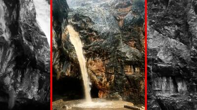 فیلم منظره متفاوت آبشار گل آلود ایذه