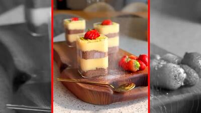 فیلم طرز تهیه دسر کاسترد با بیسکوئیت و شیر