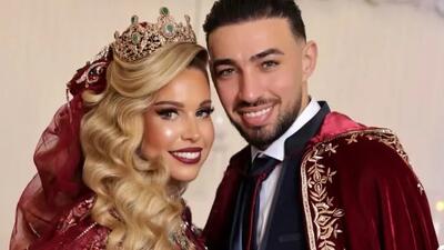 عکس ها / عروسی مجلل بازیکن تیم استقلال در مادرید / عروس خانم با دو لباس یکی سفید و دیگری قرمز باتاج عروس های متفاوت