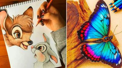  آموزش نقاشی سه بعدی با مداد رنگی؛ 15 طرح بی نظیر برای الهام گرفتن
