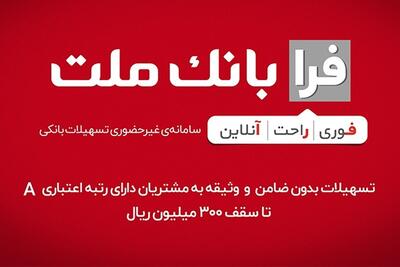 ثبت نام وام ۱۰۰ میلیون تومانی بانک ملت با بازپرداخت ۶۰ ماهه برای سرپرستان خانوار‌ها