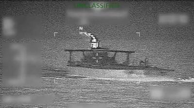 لحظات توقیف کشتی نفتکش توسط نیروی دریایی آمریکا