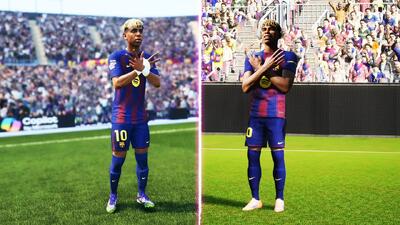 مقایسه جزئیات گرافیکی و تغییرات ظاهری لامین یامال در بازی‌های EA FC و eFootball