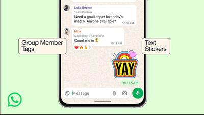  واتساپ قابلیت برچسب اعضا و استیکرهای هوشمند را معرفی کرد