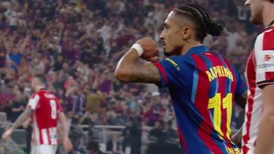 گل چهارم بارسلونا به بیلبائو توسط رافینیا