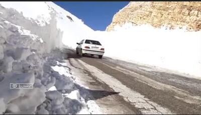 ارتفاع برف در گله بادوشِ الیگودرز به ۵ متر رسید