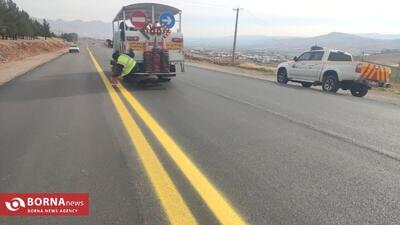  اجرای ۵۵۰۰ کیلومتر خط‌کشی در محور‌های مواصلاتی کرمانشاه