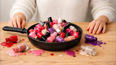  ایده های خلاقانه برای کارهای هنری با ماهیتابه قدیمی و لاک ناخن