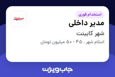  استخدام مدیر داخلی در شهر کابینت