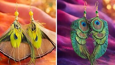 زیبایی بی مانند با گوشواره پر طاووس؛ انتخابی برای خاص پسندان + 15 ایده شیک