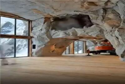 معماری نوین؛ بیل مکانیکی غول آوردن تو دل کوه خونه بسازن / راهروش کنده درخته