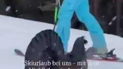  ویدئوی وایرال شده از یک مرغ جنگلی در وسط پیست اسکی