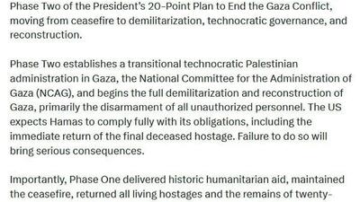  فرستاده ویژه آمریکا آغاز مرحله دوم طرح ترامپ برای حل مناقشه غزه را اعلام کرد