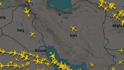  بر اساس داده های سایت فلایت رادار، آسمان ایران تقریبا خالی از پرواز است