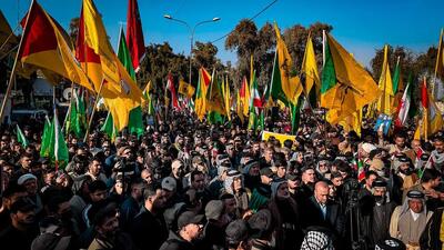  برگزاری تجمع همبستگی با ایران در مقابل سفارت ایران در بغداد