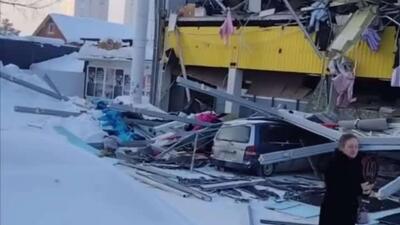  سقف یک مرکز خرید در نووسیبیرسک روسیه فرو ریخت