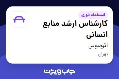  استخدام کارشناس ارشد منابع انسانی در اتوموبی