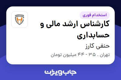  استخدام کارشناس ارشد مالی و حسابداری در حنفی کارز