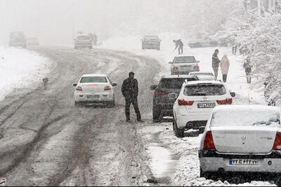  کولاک در جاده‌های کوهستانی همدان