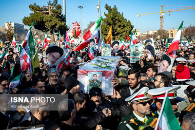  تشییع پیکر شهدای اقدامات تروریستی آمریکا و رژیم صهیونیستی علیه ملت در شهرهای مختلف ایران