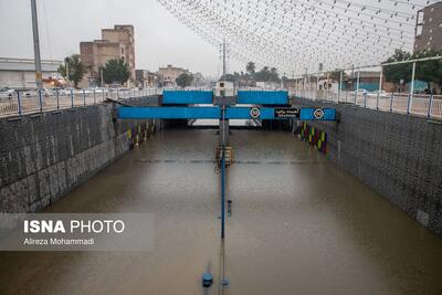  تصاویر: بارش باران و آبگرفتگی معابر در اهواز