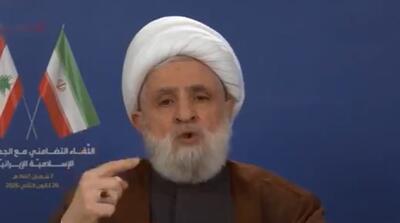  اولین سخنان شیخ نعیم قاسم پس از شایعه ترورش درباره ایران